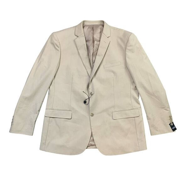 Alain Dupetit Blazer Mens 46R Beige 2 Button Tetron Blend Notch Single Breasted - Picture 1 of 14